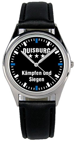 KIESENBERG Armbanduhr Duisburg Geschenk Artikel Idee Fan Damen Herren Unisex Analog Quartz Lederarmband Uhr 36mm Durchmesser B-2312