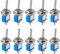 PerfectHD Mini Kippschalter - Minischalter - 2 Kontakte - WippSchalter - 3A 125V - blau - 10er-Set - 8 Varianten