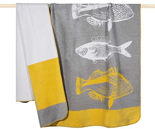 pad - Fish - Decke/Wohndecke - Materialmix - Gelb - 150 x 200cm