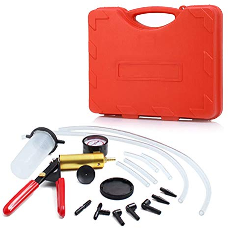 Kit spurgo Freni, 17pcs Tester per Pompe a Vuoto per autoveicoli, Pompa Manuale A Depressione per Spurgo Freni per Automobili Auto e Moto