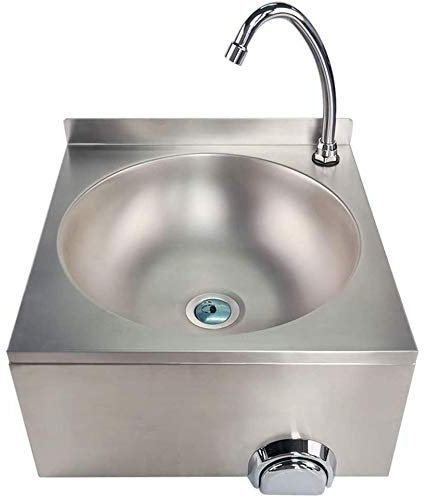 Bc-elec - ASS02 Wandmontiertes Edelstahl Handwaschbecken, Kniesteuerung, Femursteuerung Handwaschbecken