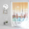 DROPHOP Berlin-City Skyline Motiv Duschvorhang B x H: 180 x 200 cm Gelb-Orange-Beige aus wasserdichtem Polyester Textil, waschbar, Anti-schimmel, gewichteter Saum, inkl. Edelstahl-Haken
