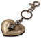 Schlüsselanhänger mit Herz aus Leder und ein Schmuck Herz aus Metall mit Karabiner Schlüsselband für Auto Geschenke für Frauen Männer Valentinstag Geburtstag Muttertag Made in Italy (Gold)