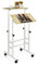 GIANTEX Sitz-Steh Schreibtisch höhenverstellbar, Computertisch Zeichentisch mit Rollen, Mobiler Stehschreibtisch mit 2 separaten Workstation, PC Tisch Arbeitstisch (beige)
