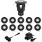 ledscom.de LED Bodeneinbauleuchte ATRIA für außen, IP65, schwarz, rund, 40mm Ø, kaltweiß 11er Set