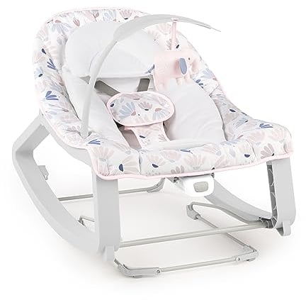 Ingenuity, Keep Cozy 3 in 1 Grow with Me, Babywippe Burst mit Vibrationen, 3 Wippfunktionen zum Schaukel, Wippen oder als fester Sitz, 2 Liegepositionen, abnehmbarer Spielbogen, Geburt bis 18kg