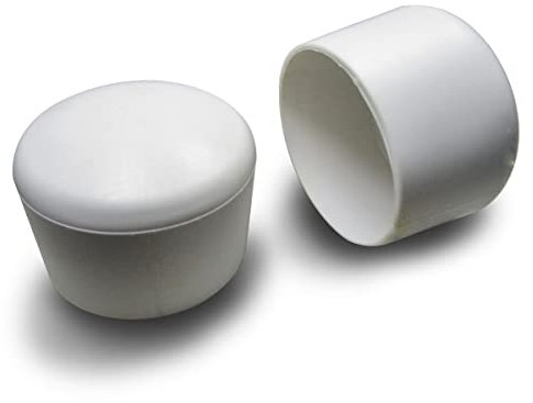 ajile Runde Fusskappen aus Gummi Weiss für Schutz und eine Gute Endbearbeitung des Rohres mit 50 mm AUSSENDRUCHMESSER - 4 Stck. - EVX250x4