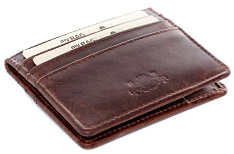 SID & VAIN® Porta tessere RFID protezione vera pelle vintage EARNEST piccolo Portafogli (sottile) Portafogli ultrasottile uomo donna cuoio fatta a mano