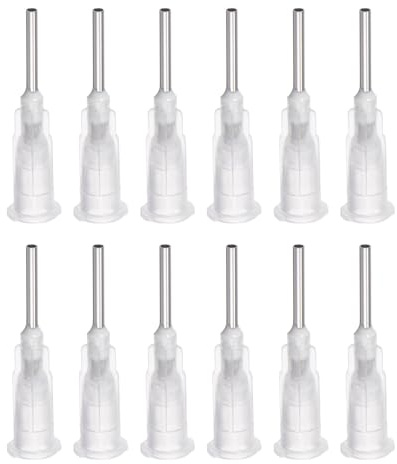 sourcing map 20 Stück Dosiernadel mit Stumpfer Spitze für Flüssig Klebepistole 16G 1/2 Transparent