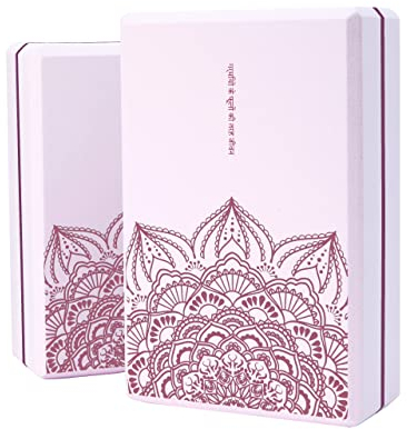 LaiEr Yoga Blöcke (Set von 2) 9x6x3 High Density EVA Schaum Ziegel, rutschfeste Oberfläche weich und leicht für Yoga, Pilates, Meditation (Pink)