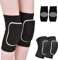 PFLYPF 1 par de rodilleras de baile y 1 par de rodilleras deportivas, suaves y transpirables, rodilleras protectoras, rodilleras de esponja de danza para hombres y mujeres (negro)
