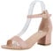 VAN HILL Damen Klassische Sandaletten Blockabsatz Schuhe Leder-Optik Abendschuhe Elegante Mid Heels Riemchenschuhe 211197 Rosa 38