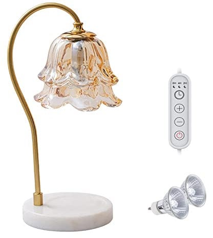 Kerzenwärmer Lampe mit Timer, Dimmbare Kerzenschmelze Top Schmelzen Kompatibel Mit Yankee Candle Großes Glas (2 Glühbirnen),A