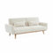 Sofa mit Bouclé Teddystoff mit Schlaffunktion - Bjorn - 2 - 3-sitziges fixes Sofa mit Holzbeinen, skandinavischer Stil