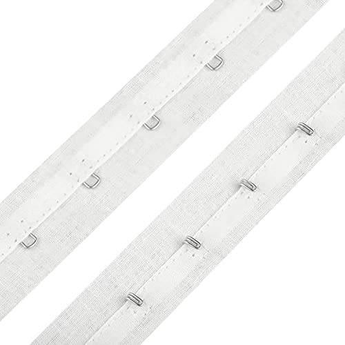 1m Haken- und Ösenband aus Baumwolle 25mm Meterware Korsettband Bodyverschluss Miederband Farbwahl, Größe:Breite 25 mm | Abstand 25 mm, Farbe:weiß