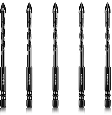 Brocas Porcelanico, Meccion 6mm 5Pcs Broca Azulejos de Carburo de Tungsteno Profesional para Vidrio, Cerámica, Mármol, Granito