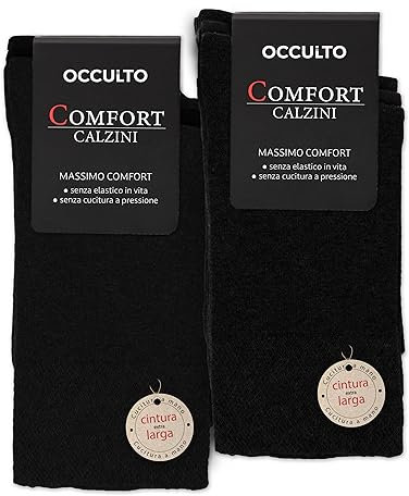 Occulto Calze Senza Elastico Uomo Pacco da 10 (modello: Philipp) nero 43-46