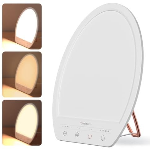 Comfytemp SAD Therapy Light - 10000 Lux Daylight with 3 Colors, 4 Brightness Levels, Timers for Seasonal Affective Disorder, Depression, Winter Home Office