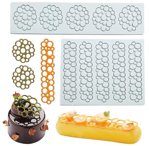 Zfseyuh 2 Pièces Gâteau Sucre Décoration Outils,Tapis de Dentelle de Fondant en Silicone,Tapis Silicone pour Décoration de Gâteaux,Cuisine,Fête de Bébé,Savon,Pâtisserie,Bonbons