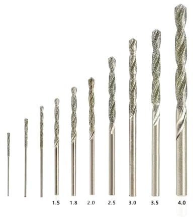 Foret hélicoïdal Micro HSS à revêtement diamant, 0.8mm-4.0mm, for carrelage, pierre, marbre, brique, perçage de trous, 5/10 pièces (Color : 5pcs 2.0mm)