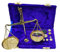 Vintage Old Traditional Goldsmith Weight Scale showpiece Brass Weighing Scale Balance Justice Law Scale Decoration Apothecary Scale Small Brass Weight Scale (Blue)