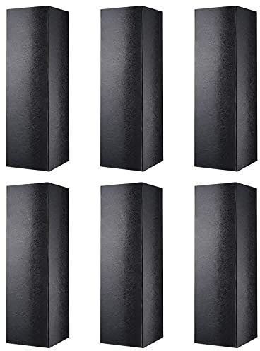 PKGMAGIC 6 cajas de regalo de vino 34,3 x 11,4 x 10,2 cm, cajas de botella para licor y champán, cajas de vino para regalos, cajas de regalo plegables con cierre magnético (negro brillante)