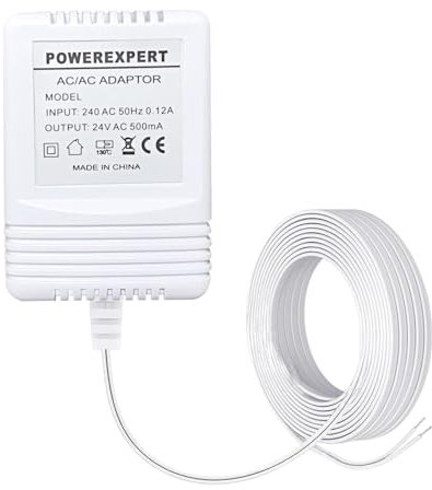 24V 500mA C Wire Adapter for Thermostat and Doorbell Transformer, Compatible with Ring Doorbell, N est, Ecobee, Sensi, Honeywell, Sensi Smart WiFi Thermostat,8M (315) Supply Cord