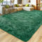 BSGIFT Flauschiger Hochflor Teppich Grün 160x230 - Teppich rutschfest für Wohnzimmer Schlafzimmer Kinderzimmer - Modern Wohnzimmerteppich Bettvorleger, Dunkelgrün Shaggy Langflor Fellteppich