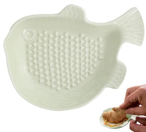 Herramienta de rallador de jengibre lindo cerámico ajo rallador de ajo con forma de jengibre con forma de jengibre 4.7x3.5 '' plato de rallador de ajo fácil de limpiar jengro para la manzana de cúrcu