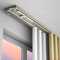 Champagner Doppelläufige Gardinenstangen-Set, 5,4 m, Decken-Vorhangstange für Tür/Fenster, Metallhalterung, leise Gleitschienen