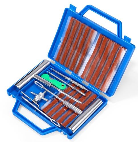 TIDEVAN 33 Stück Reifenreparaturset Tragbares Reifenreparaturset Reifen Flickset Auto, Reifenreparaturset Auto, Heavy Duty Reifen Reparatur Kit für Auto, Motorrad, LKW, ATV, Traktor, SUV, Jeep