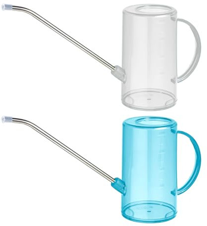 2 Pièces Arrosoir à Long Bec,Minging Arrosoir en Acier Inoxydable avec Long Bec 1L Arrosoir Plante en Plastique avec Long Bec et Poignée Arrosoir pour Plantes de Maison Arrosage Arrosoir de Jardin