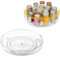 2 Bandeja Giratoria Nevera (27 Cm + 23,5 Cm) - Lazy Susan - Especiero Giratorio de 360° - Organizador Giratorio - Especieros para Cocina para Especias, Yogur, Despensas y Armarios - Transparente
