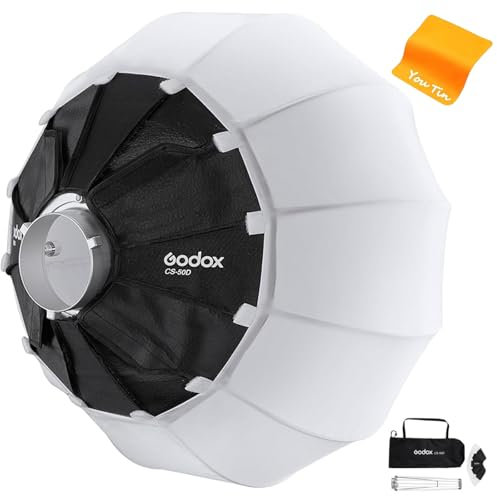 Godox CS50D Boîte à Lumière 50 cm avec Support Bowen Standard Et Sac Portable Lanterne Amovible Et Pliable Godox CS50D pour Studio Speedlite Monolight