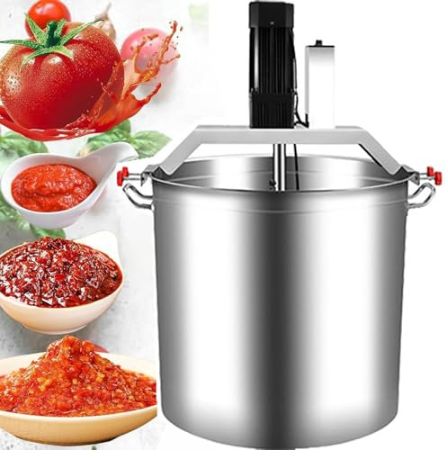 Dfdieratve 40L/80L Automatischer Lebensmittelmixer, 180W Edelstahl Elektromixer zum Kochen Rührwerk, Schokoladenpaste Wärmemischmaschine, Lebensmittelmixer Topf Gewürzboden Suppensauce Rührer,80L