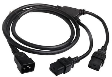 YCYUYUFUNS PDU UPS Power Cable Y Splitter IEC Y Splitter Cable C20 to 2 x C19 Extension Power Cord for Computer TV PC Monitor