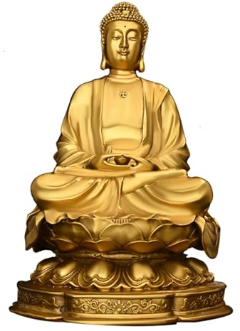 Sakyamuni-Buddha-Statue aus Messing, Zen, Medizin, Buddha, religiöse Anbetung, handgefertigte Skulptur, Arbeitszimmer, Schreibtisch, Meditationsraum, Bücherregal, Heimdekoration
