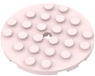 Gobricks 11213 Circular Plate Plate Round 6 x 6 with Hole 10 Pieces GDS-843 Compatible with Lego Building Blocks Color:Light Pink 017