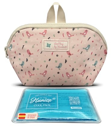 Huniox® Cool Bag – Portamerenda Bambina Scuola – Portamerenda Bambina – Borsa Termica Bambini – Porta Merende Scuola – 24,5×14×10 cm · 3L (Birdie, Snack)
