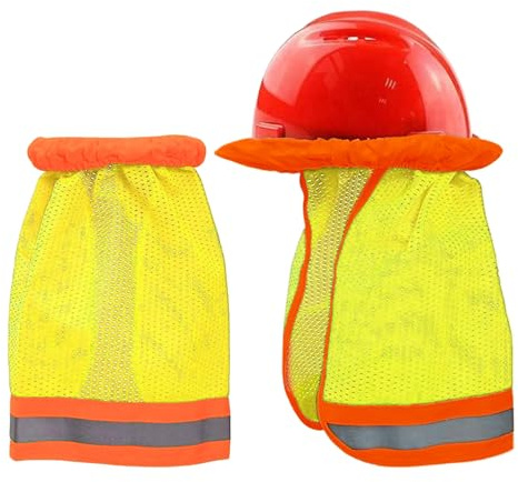 Huxibai Visiera protettiva per casco | 2 pezzi visiera e collo solare per casco | protezione UV regolabile per collo accessori per casco da costruzione e giardinaggio