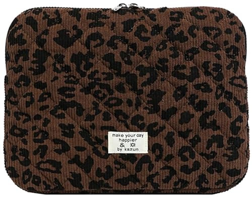Starnearby Housse Ordinateur Léopard, Pochette Ordinateur 13-14 Pouces | Matelassée, Compatible avec MacBook Air 13 Pouces, MacBook Pro 13 14 Pouces M5 M4 M3 M2 M1, MacBook Neo 13 Pouces