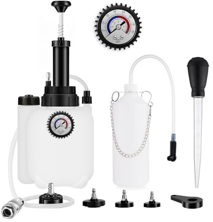 JERLITU 3L&1L Manual Brake Bleeding Kit Fluid Pressure Bleeder for Most Car
