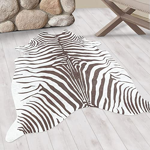 KADIMA DESIGN Flachgewebeteppich Tigerfell Imitat Pflegeleicht Waschbar Strapazierfähig Braun 150x200 cm Wohnzimmer Schlafzimmer Fußbodenheizung geeignet Schadstoffgeprüft Oeko-TEX | GASTEIN