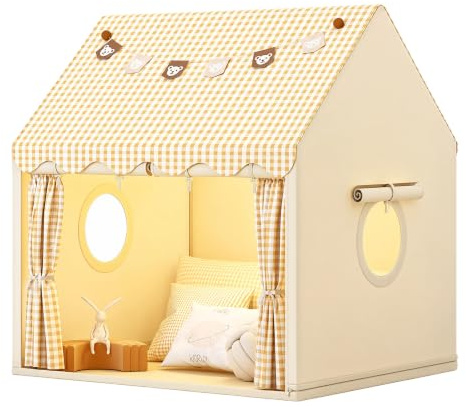 Kinder Bettzelt, Kinderzelt Indoor, Prinzessin Zelt mit Fenstern, Zelt Kinderzimmer, Mädchen Haus HöHle Bauen, Kinderspielhaus für Jungen und Mädchen