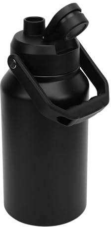 FTVOGUE Botella de Agua Aislada de 2.3L con Tecnología de Triple Aislamiento, Termo de Acero Inoxidable 316 para Acampar, Senderismo, Gimnasio y Deportes (BLACK)