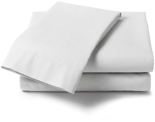 Percale Fitted Sheet Pastel, Polyester-Cotton, White, King