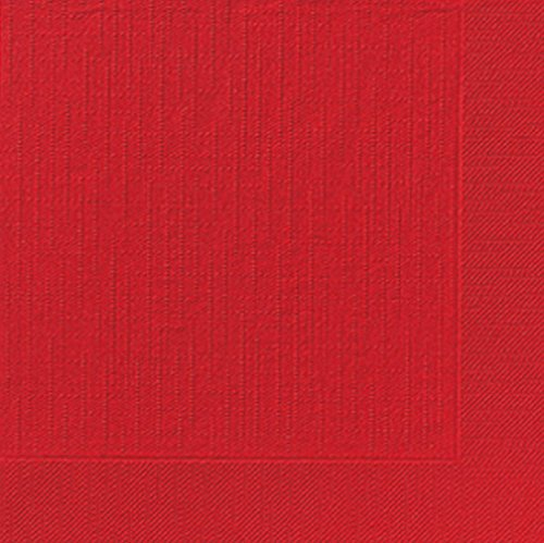 Duni Dinner-Servietten 4lagig Tissue geprägt Uni rot, 40 x 40 cm, 50 Stück