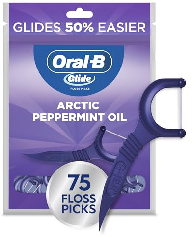 Oral-B Glide 3d White Dental Radiant Mint Flavour Floss Picks 75 Count, 75.000 Count
