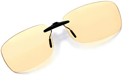 Clip Anti Lumière Bleue Haute Protection - Verres Gaming Qui S'adaptent A Toutes Les Montures - Certifié CE en France - Surlunettes Filtre Ecrans Ordinateur - Protection Anti Fatigue Sur Écrans