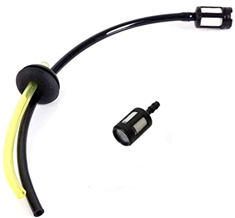 HURI Universal Benzinfilter Set Ersatzteile Benzinschlauch Dichtung für Motorsense Timbertech Heckenschere Freischneider 4 in 1 Multitool und weitere Motoren mit einer Tankbohrung von 18mm